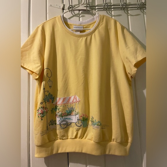 Alfred Dunner floral short sleeve top X-large EUC - Picture 1 of 6